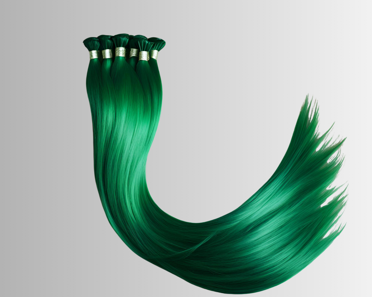 Rainbow Electric Green Weft Hair Extension