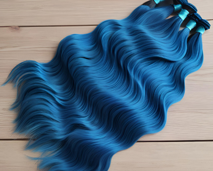 Rainbow Electric Blue Weft Hair Extension