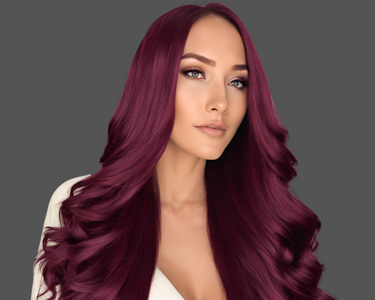 Rainbow Burgundy Wine K-tip Hair Extension